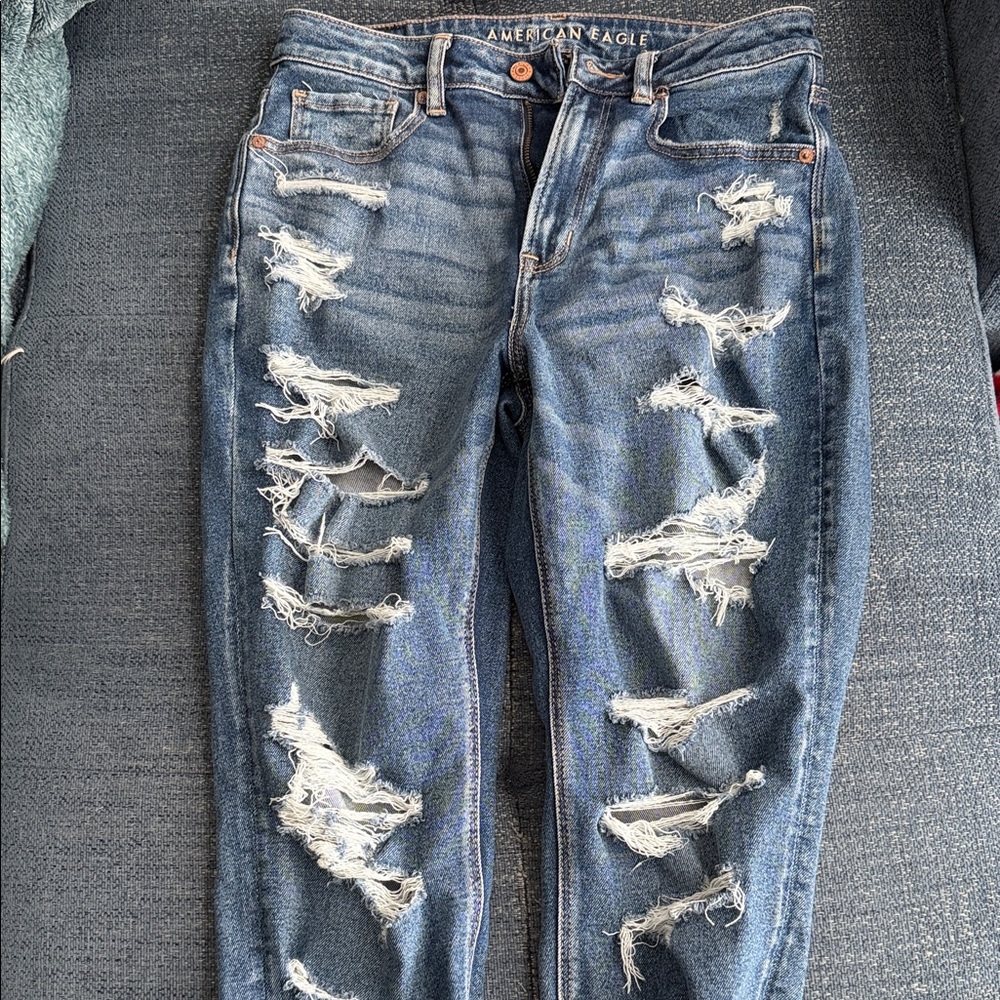 American Eagle Outfitters Ripped Dark Blue Skinny Jeans